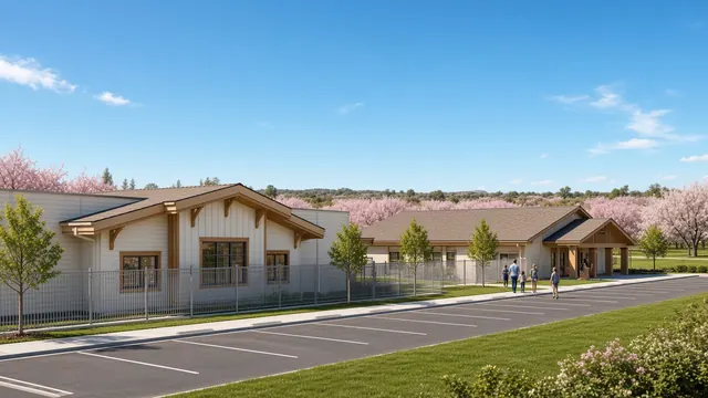 Artistic visualization: Kindergarten and Administration buildings