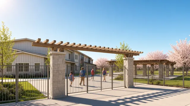 Artistic visualization: Student entrance at drop off